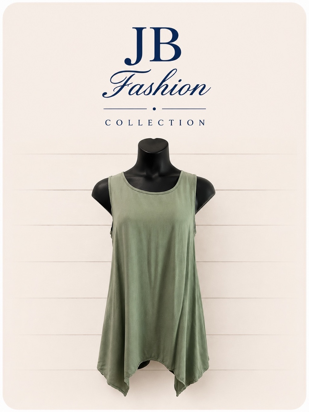 JB FASHION Green Sleeveless Asymmetrical Hem tunic Top - Size 10